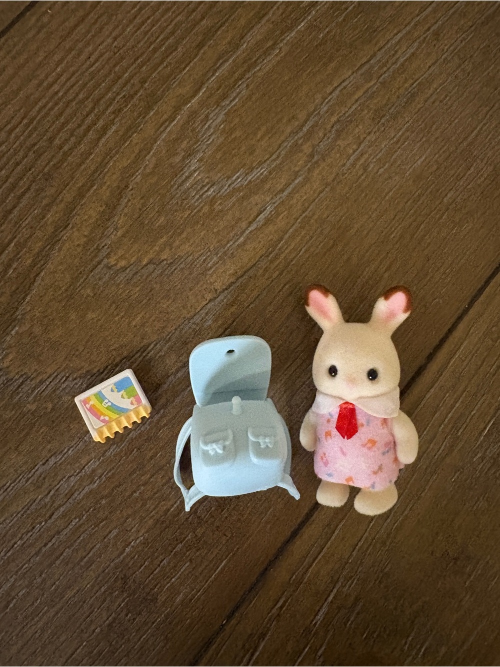 Plush Bunny Doll with Pink Dress and Light Blue Backpack - Kids Toy